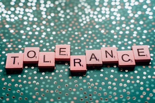 Scrabble Tiles Spelling Out the Word Tolerance